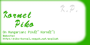 kornel piko business card